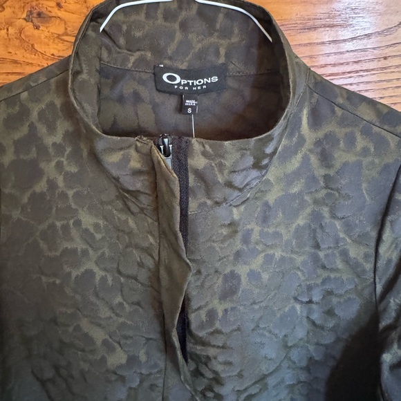 Christopher & Banks Olive Leopard-Print Trench Coat - Picture 2 of 9